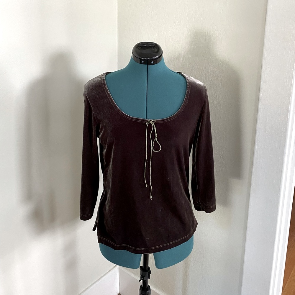 Olive Green Velvet Top